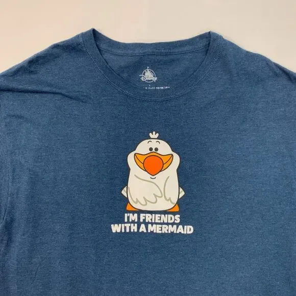 Disney Shirt Mens L Large Im Friends With A Little Mermaid Scuttle Bird Movie - Picture 3 of 8